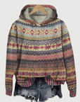Women’s Casual  Patterned Hooded Sweatshirt