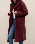 Women’s Hooded Cozy Winter Long Teddy Coat