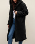 Women’s Hooded Cozy Winter Long Teddy Coat