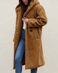 Women’s Hooded Cozy Winter Long Teddy Coat