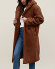 Women’s Hooded Cozy Winter Long Teddy Coat